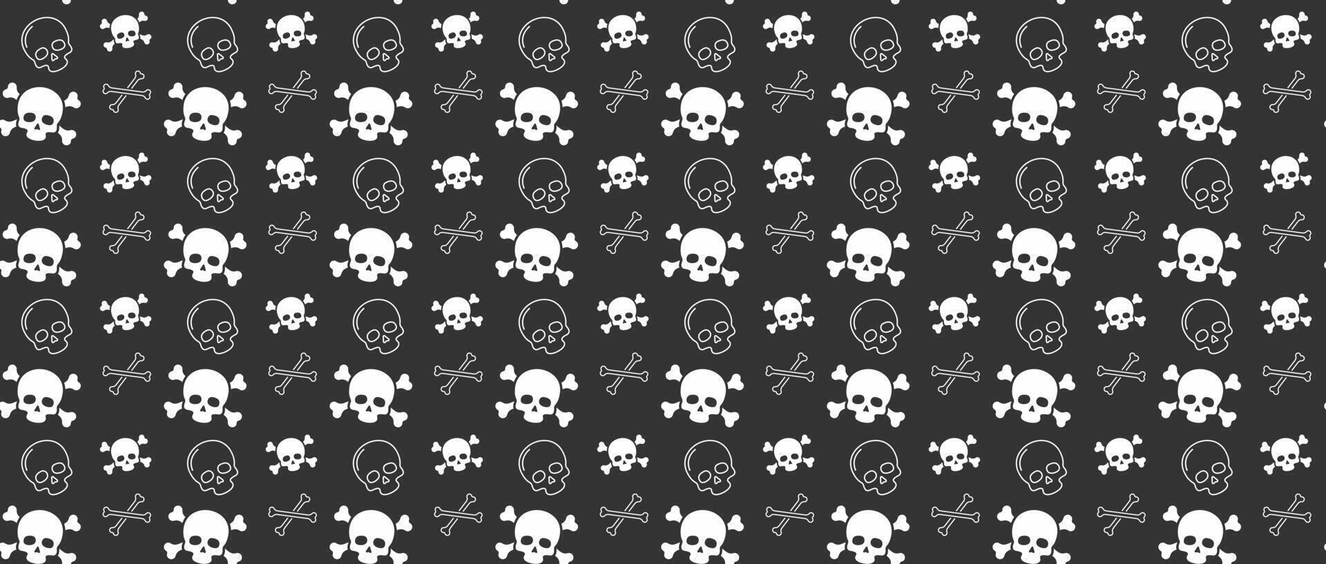 Black skull and crossbone background design for edgy style vector