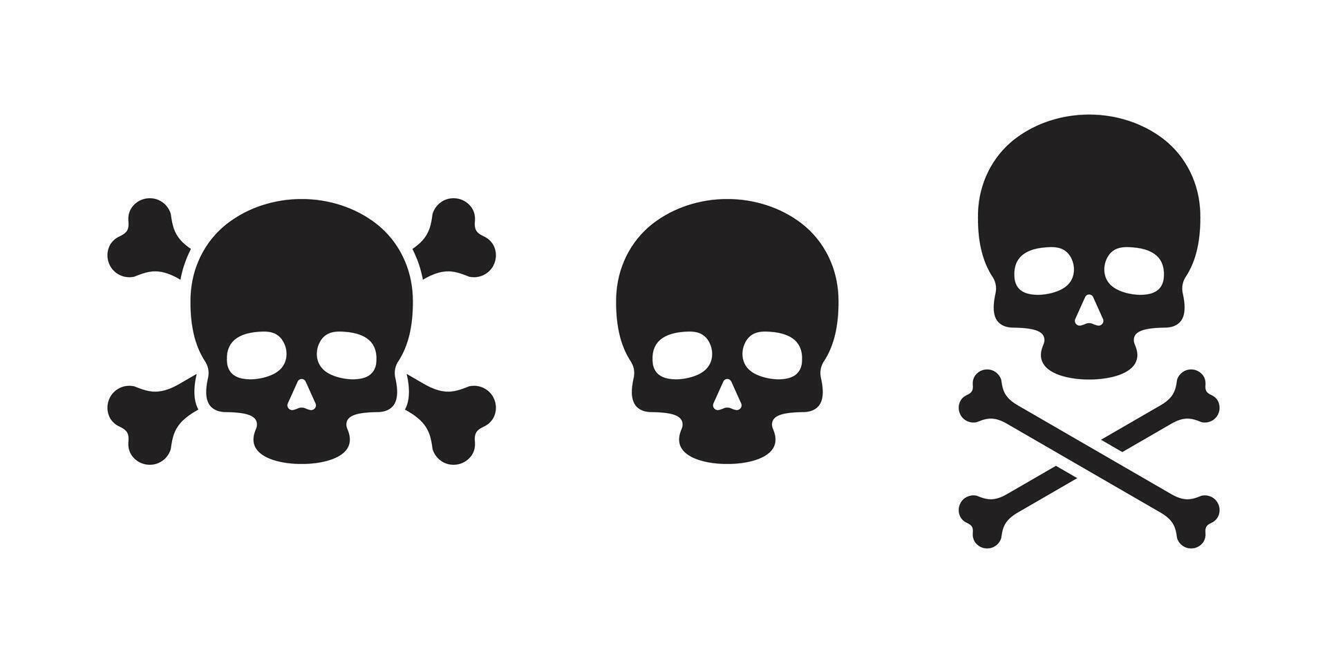 Icon of skulls and crossbones for danger or pirate themes vector