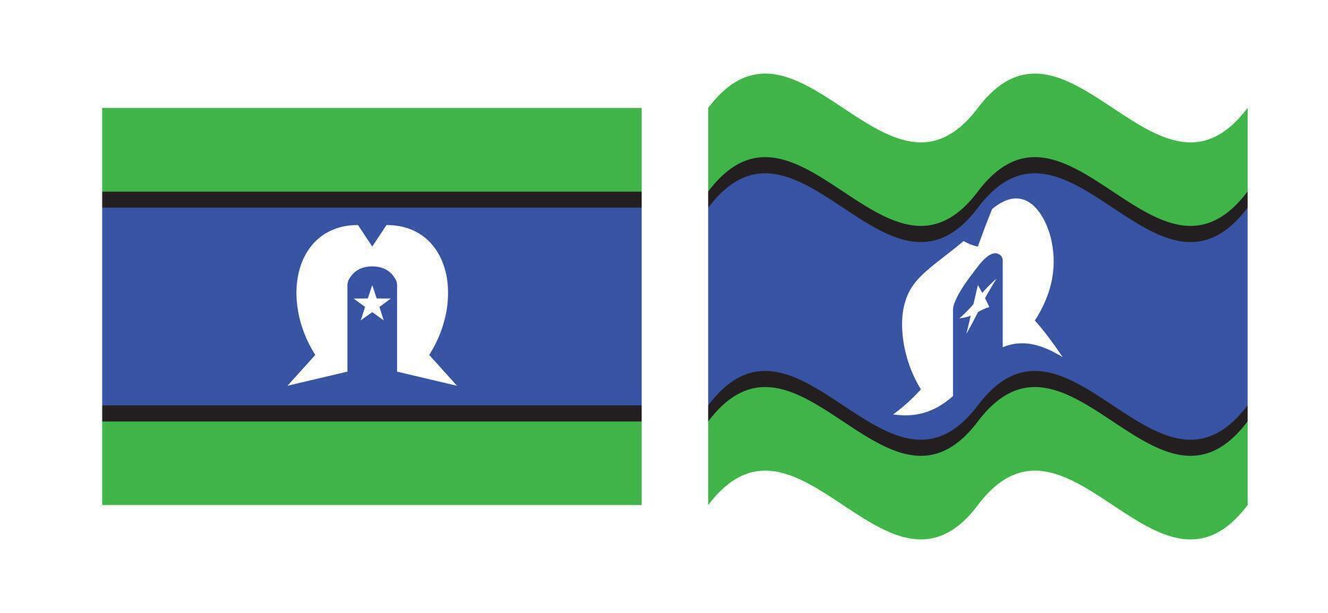 Waving Torres Strait Islander flag design vector