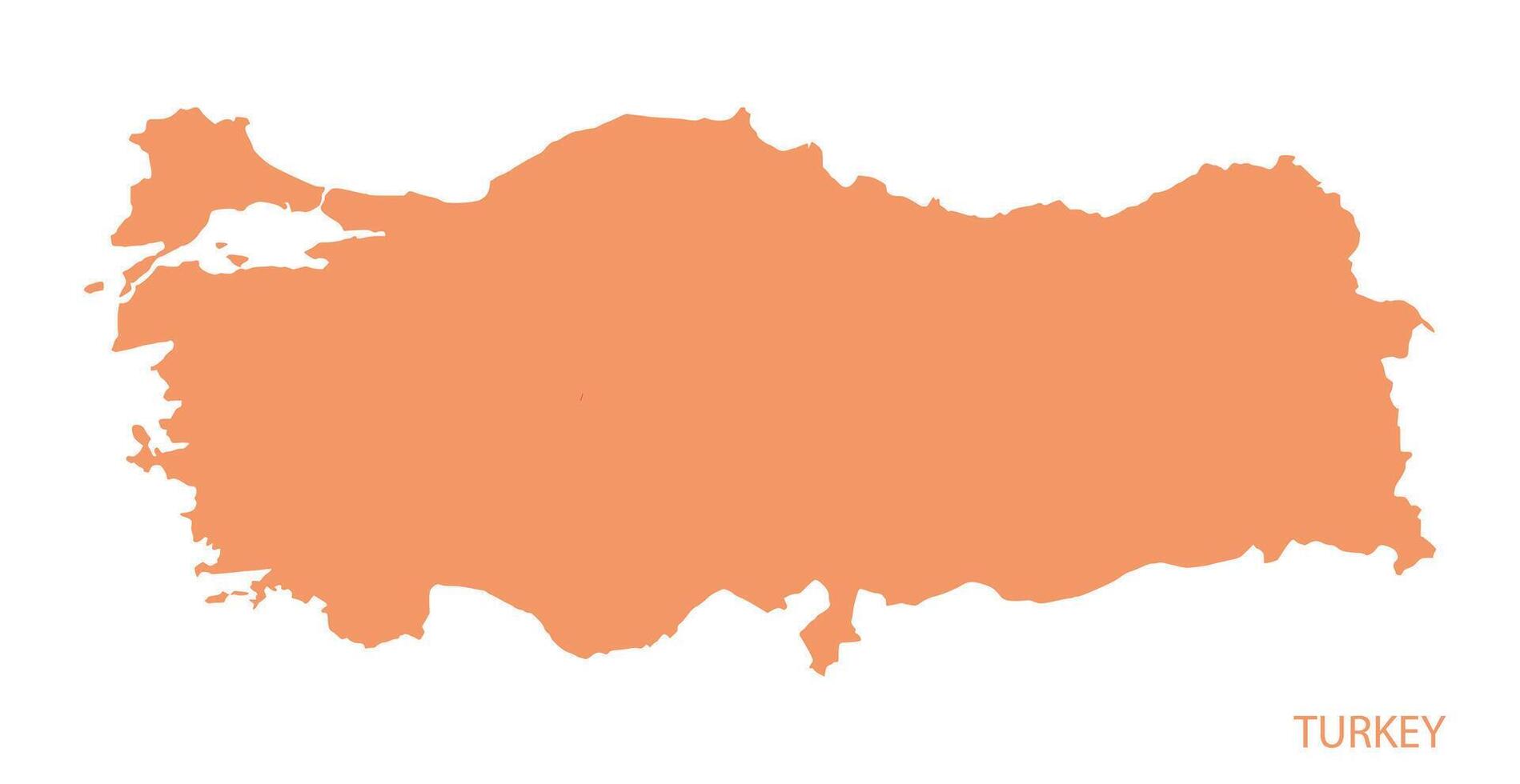 Flat design orange map of Turkey country vector