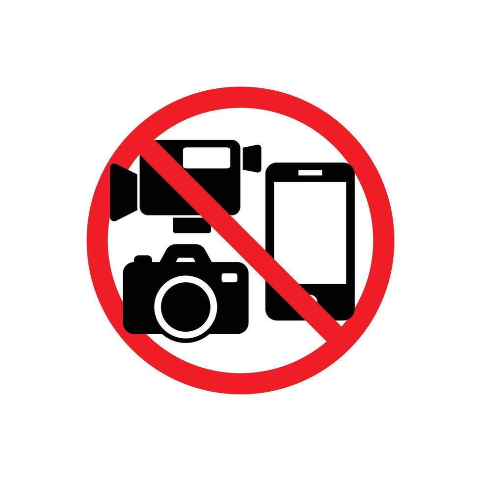 Prohibition Filming Photo Phone Usage Icon vector