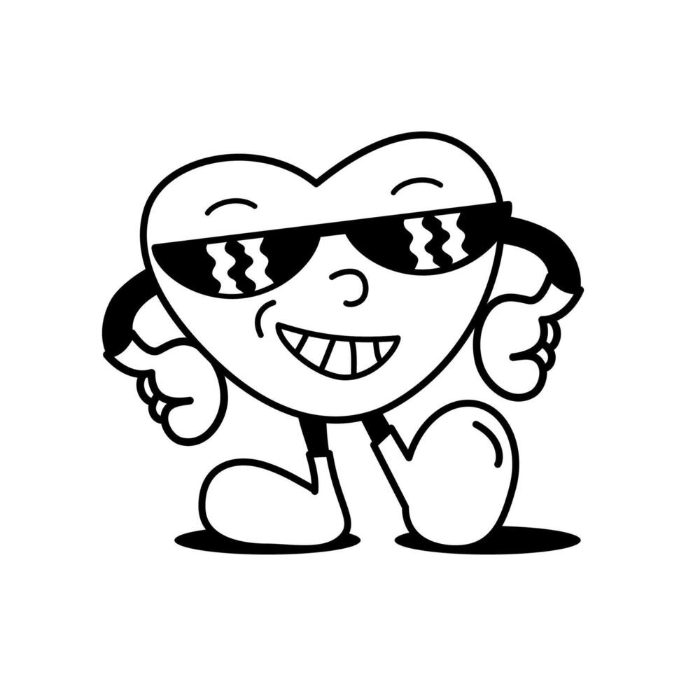 Cool Heart Chef Mascot with Sunglasses vector
