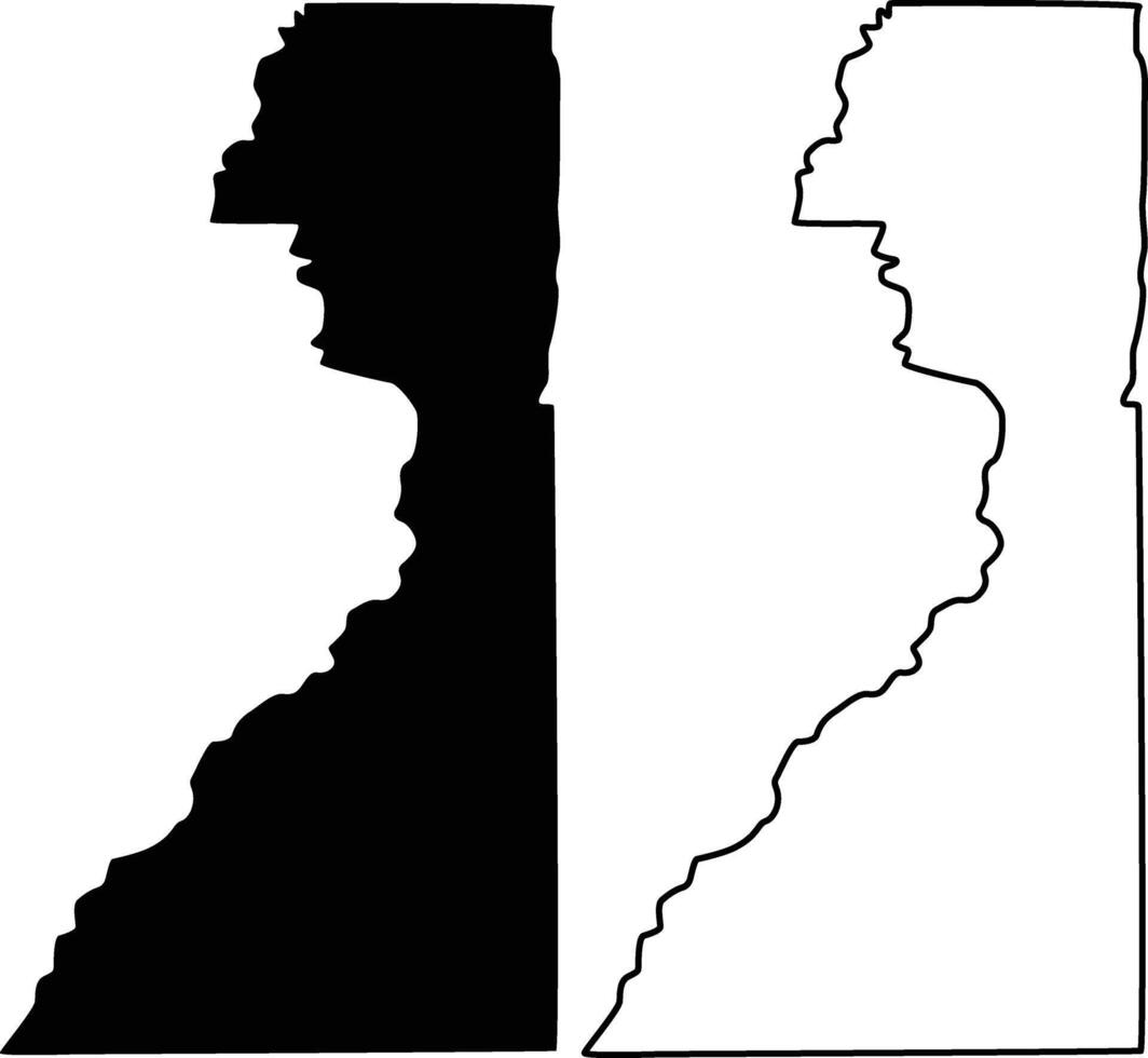 Map of Dunklin County Missouri USA Silhouette Flat And Outline Design vector