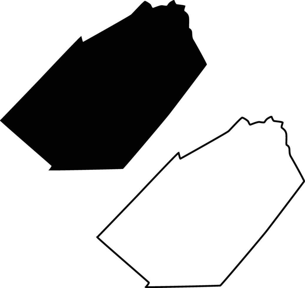 Map of Fayette County Texas USA Silhouette Flat And Outline Design vector
