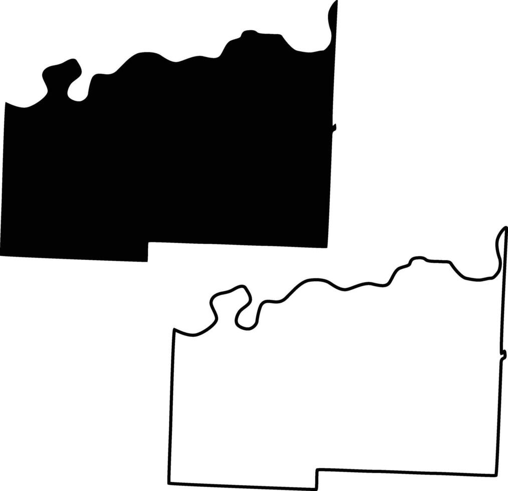 Map of Lafayette County Missouri USA Silhouette Flat And Outline Design vector