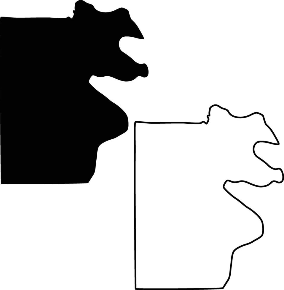 Map of Pemiscot County Missouri USA Silhouette Flat And Outline Design vector