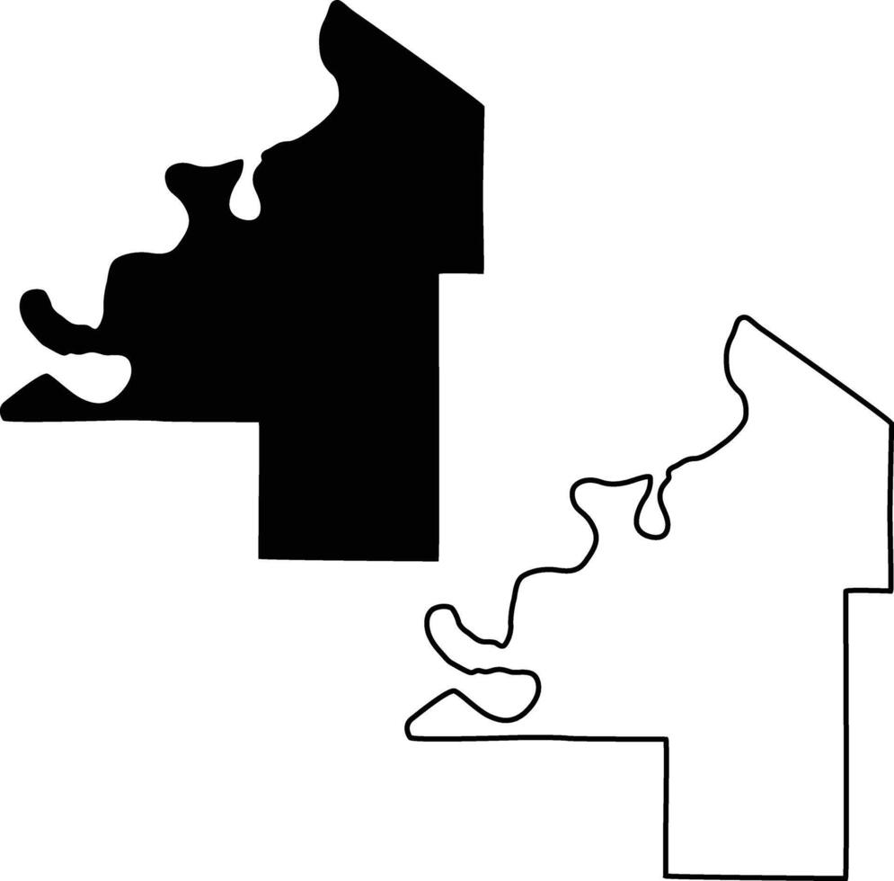 Map of Coahoma County Mississippi USA Silhouette Flat And Outline Design vector