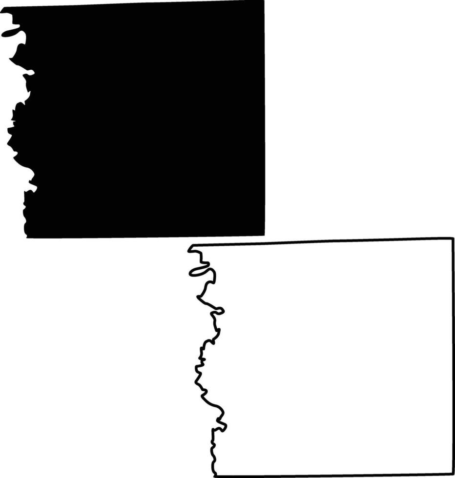 Map of Schuyler County Missouri USA Silhouette Flat And Outline Design vector