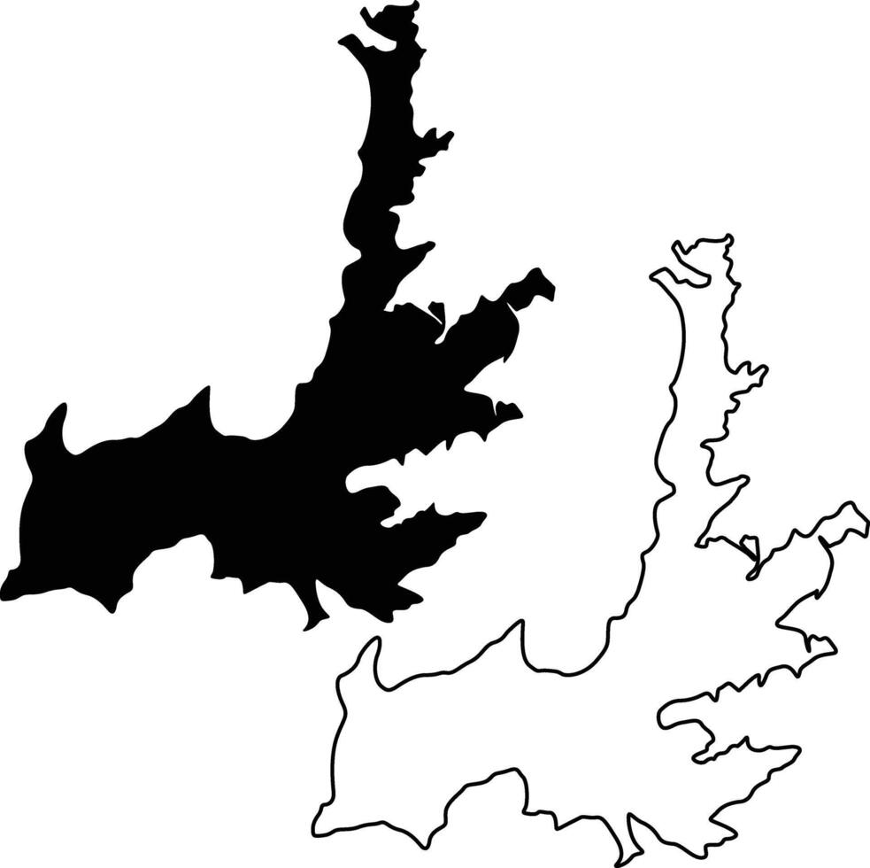 Map of Hayden Lake Idaho Silhouette Flat And Outline Design vector