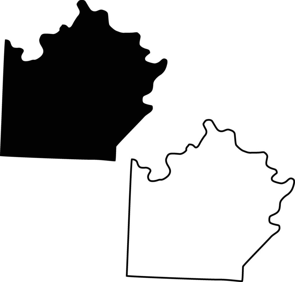Map of Saline County Missouri USA Silhouette Flat And Outline Design vector