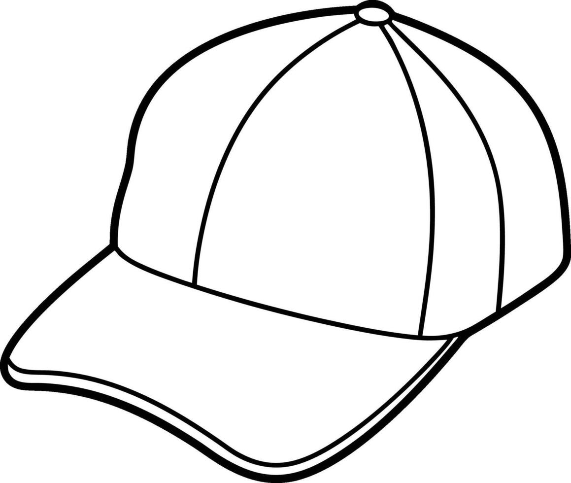 A baseball cap coloring page vector