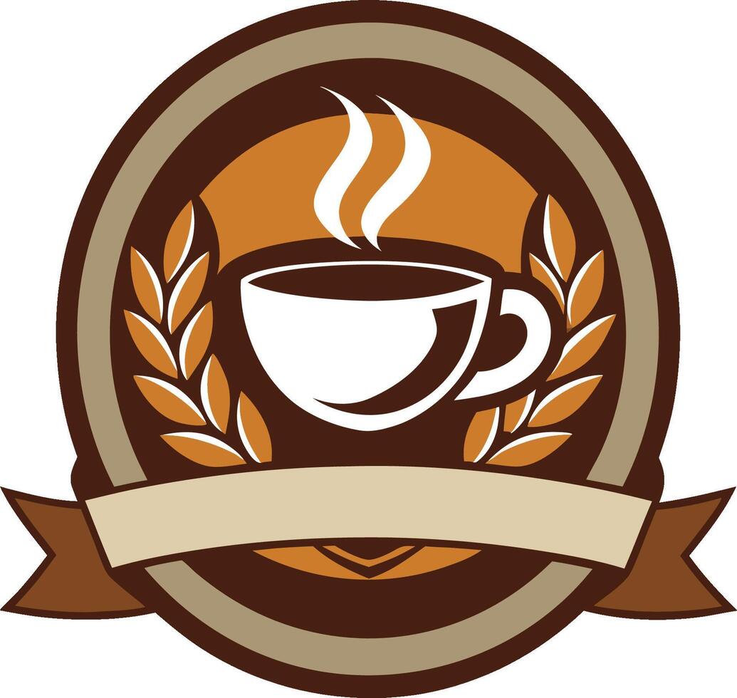 Coffee cup with ribbon vector