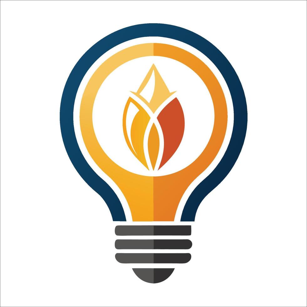 A light bulb with a flame inside it vector