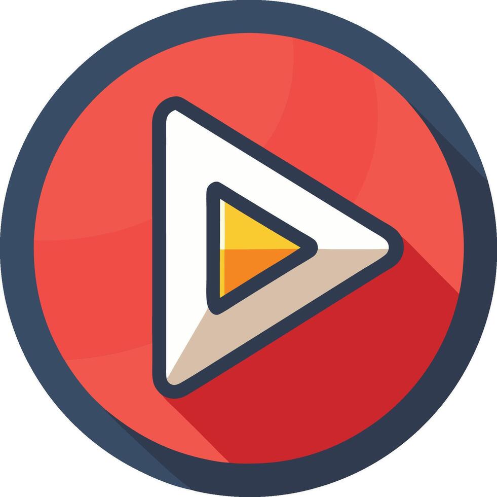 A flat icon of a play button vector