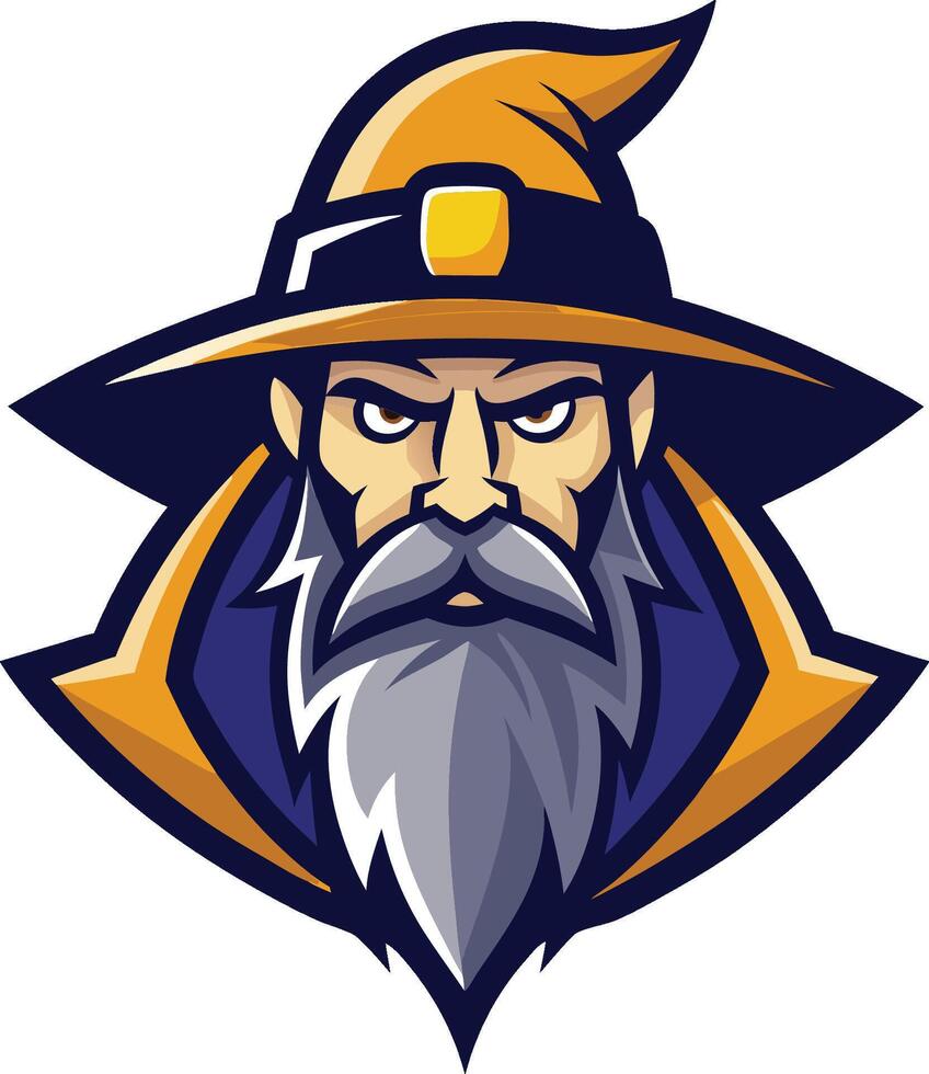 The wizard with a long beard and hat vector