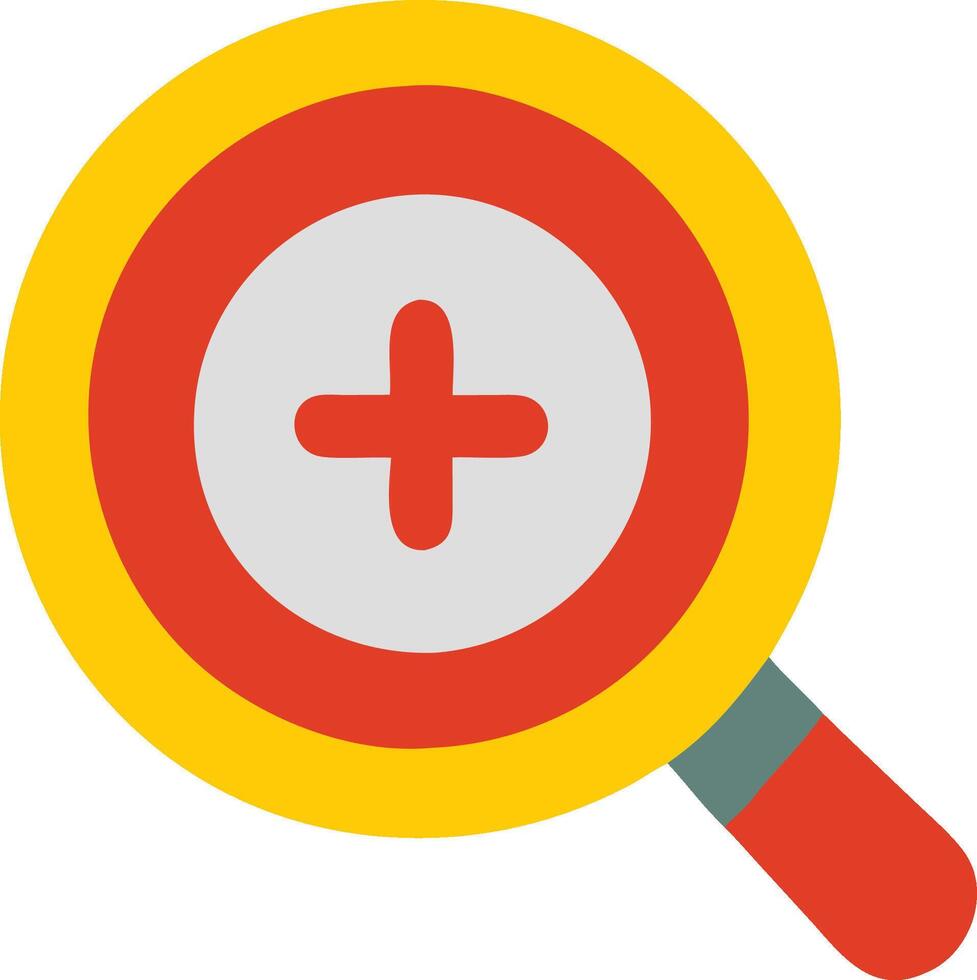 A magnifying glass with a plus sign on it vector