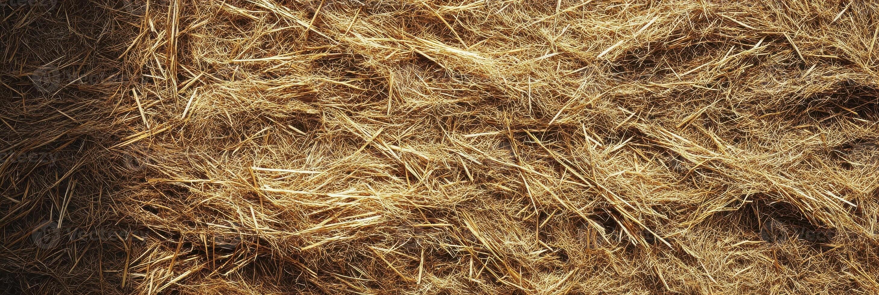 Close-up texture of dried straw highlighting natural patterns and organic material photo
