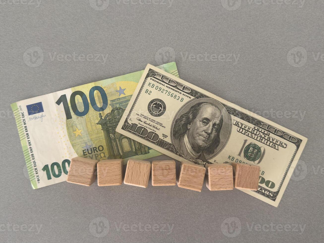 blank wooden cubes on table with copy space for input wording and infographic icon. photo