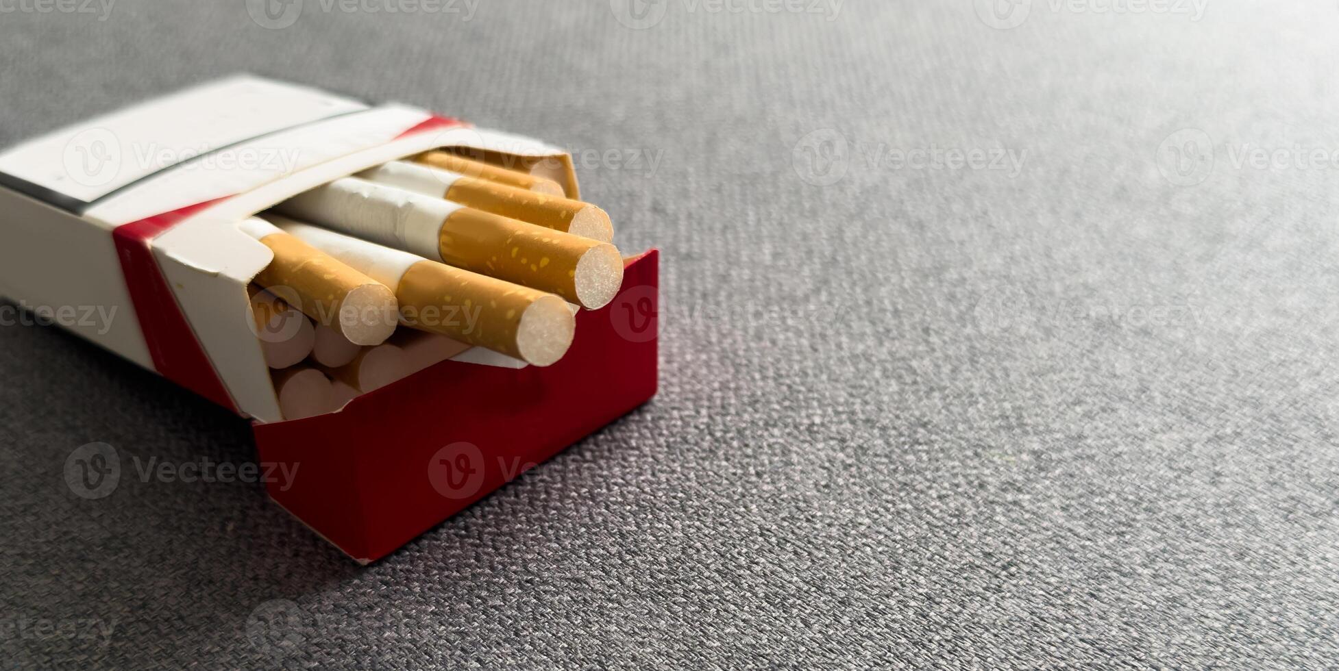cigarette and pack of cigarettes with blank space. the best for package design and advertising - Realistic photo image. Smoking set isolated on background with clip path.