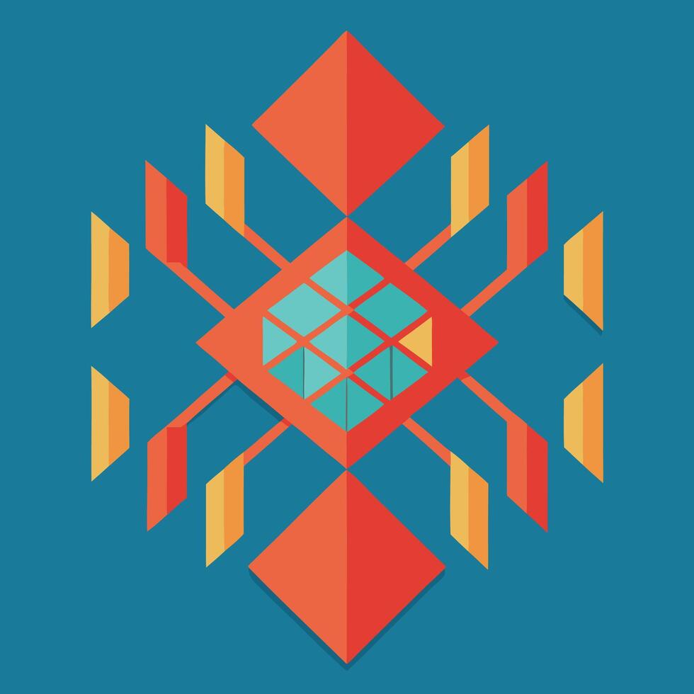 A colorful geometric pattern on a blue background vector