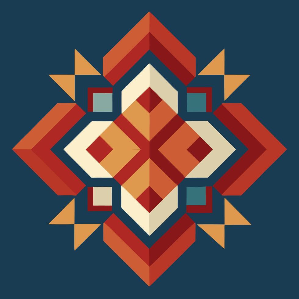 A colorful geometric design on a blue background vector