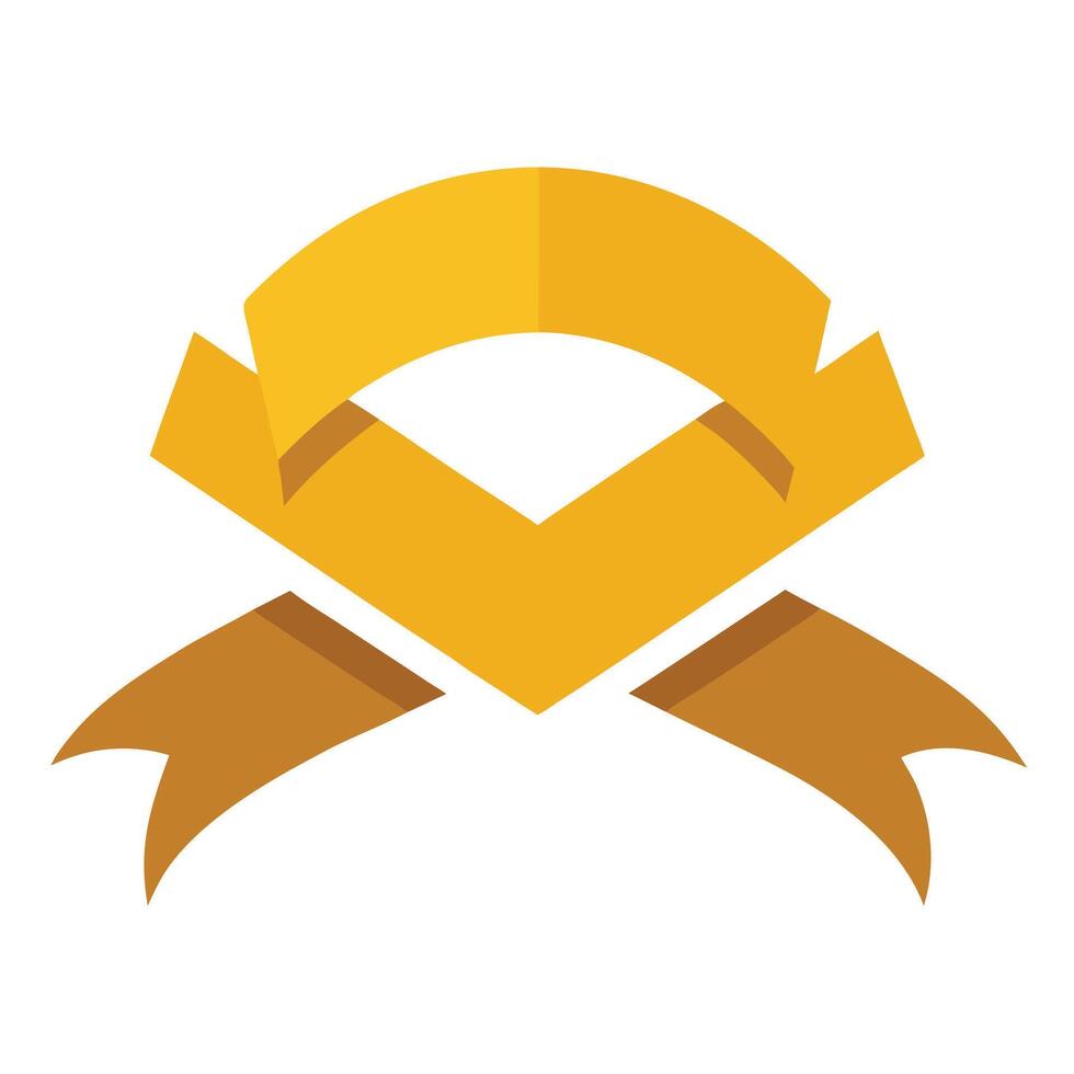 A yellow ribbon with a bow on it vector