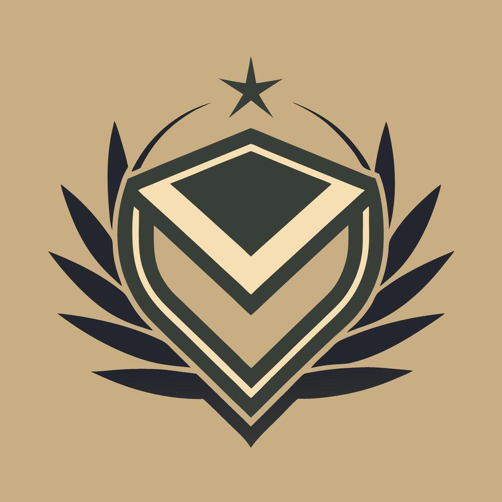 A shield with a star on it vector