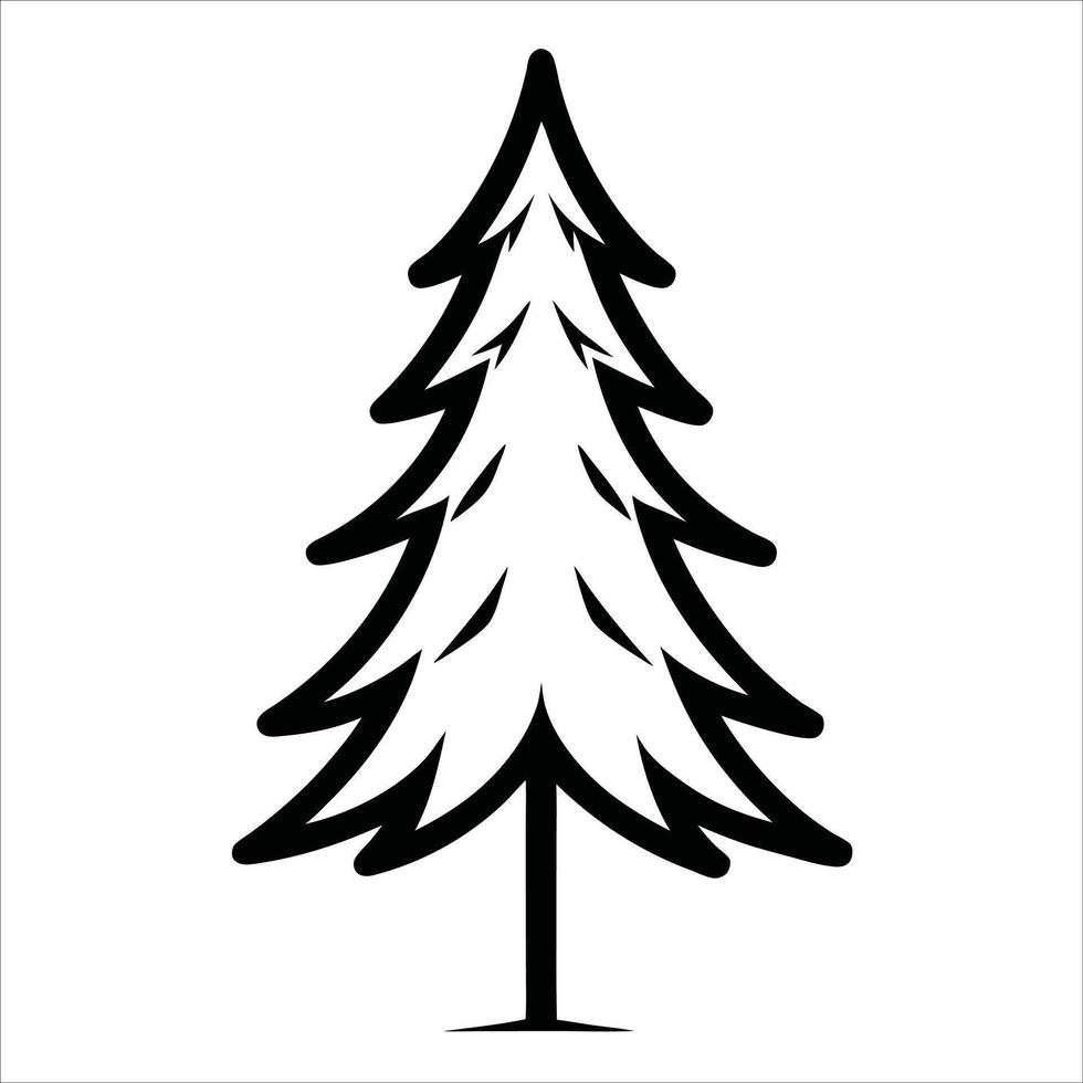 Artistic representation of a spruce tree using modern continuous line art drawing style perfect for forest decor nature illustrations minimalistic outdoor wall art and design vector