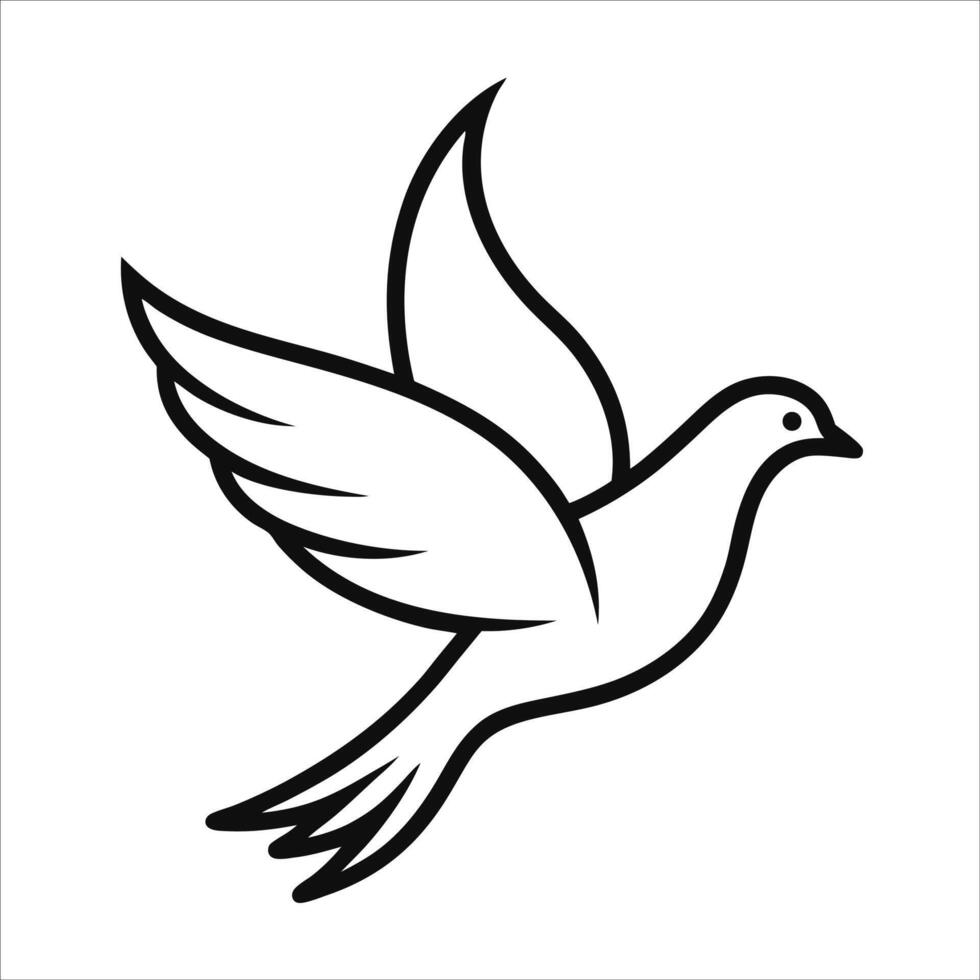 Elegant bird in flight drawn with continuous line art showing graceful motion and freedom concept ideal for minimal nature designs and peaceful avian illustrations vector