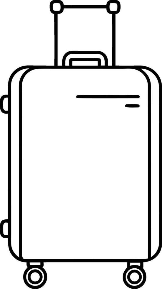 Elegant travel suitcase illustration in continuous line art capturing a minimal aesthetic perfect for tourism packing luggage and travel accessory design inspiration vector