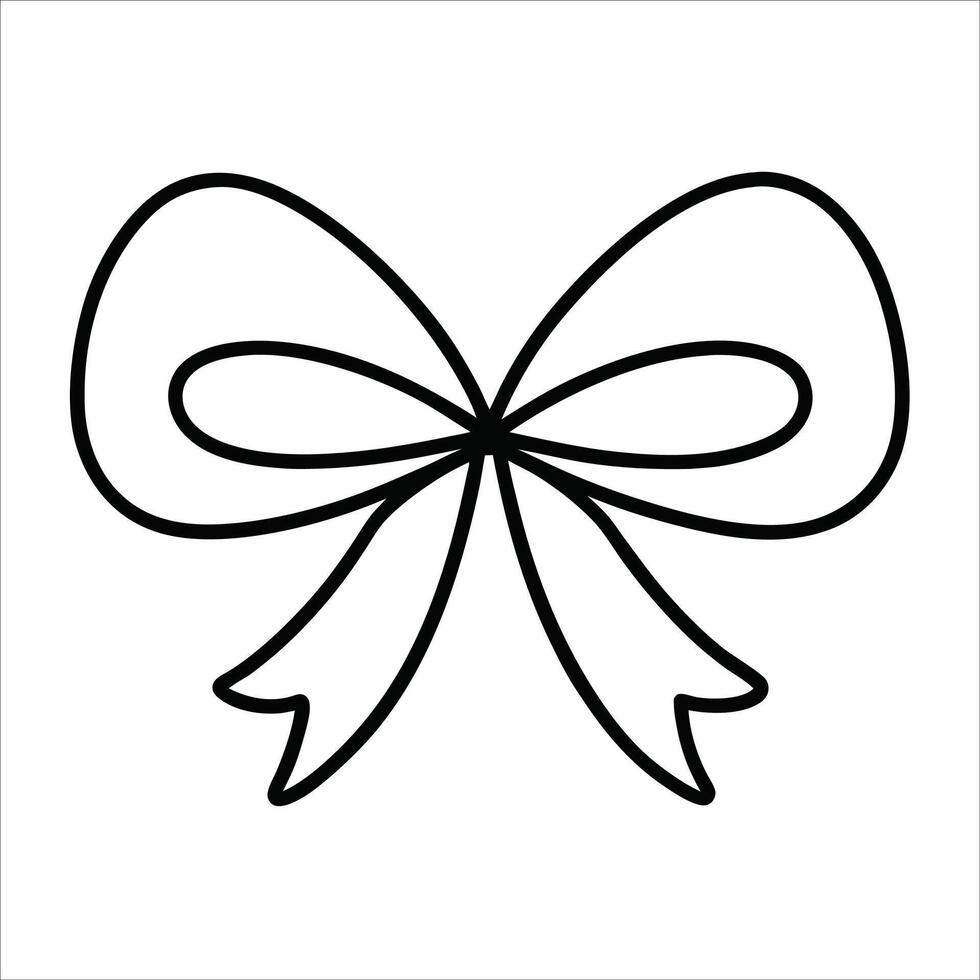 Flowing ribbon bow in continuous line art form beautiful minimalist design for celebrations packaging decoration or branding needs vector
