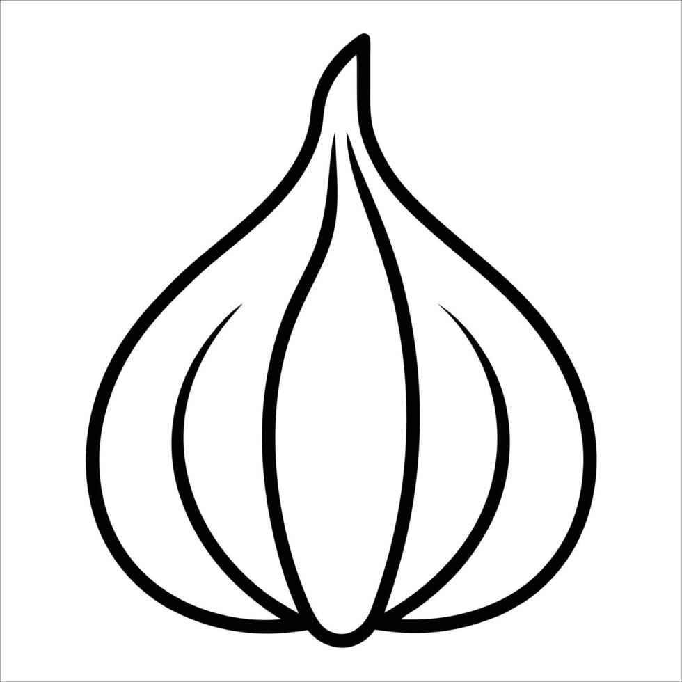 One line drawing of garlic cloves capturing organic form and culinary essence ideal for food illustrations herbal design and minimalist cooking themed artwork vector