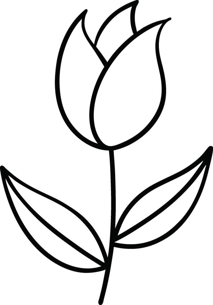 Tulip flower illustration in minimalist continuous line art showcasing natural elegance floral decor inspiration and modern botanical themed artwork vector