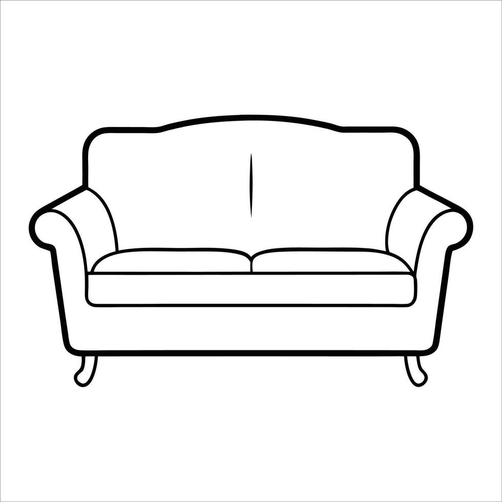 Elegant couch in continuous line art drawing style designed to reflect simplicity and comfort great for interior design themes or minimalist furniture sketches vector