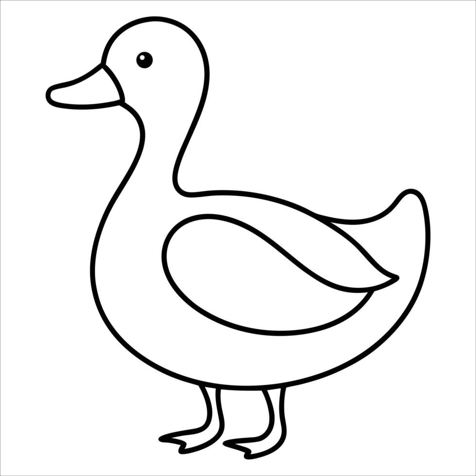 Minimalist duck drawn in continuous line art style perfect for bird inspired artwork simple wildlife sketches and clean nature themed design projects vector