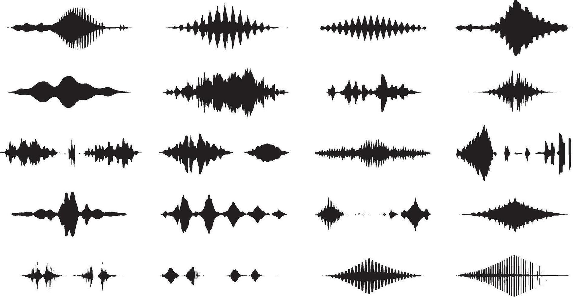 Sound wave set sound waves equalizer audio waves radio signal music recording vector