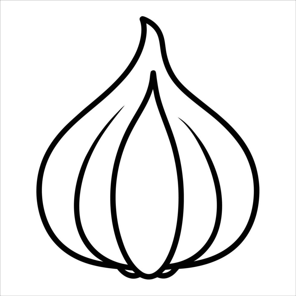 Minimalist continuous line art of garlic bulbs featuring culinary detail and botanical elegance perfect for kitchen decor herb themed artwork and natural food illustrations vector