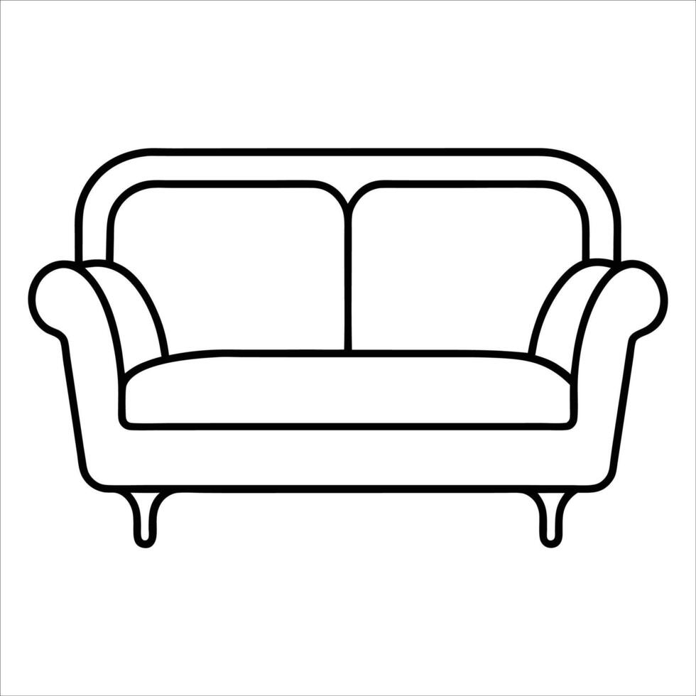 Modern sofa design in continuous line art drawing style highlighting home comfort and interior elegance ideal for furniture catalogs or cozy home living visuals vector