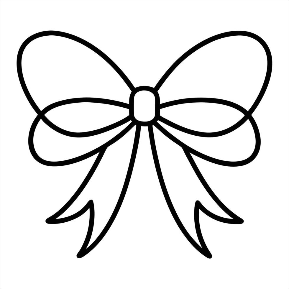 Charming ribbon bow in simple continuous line art style ideal for adding elegance to gifts crafts or stylish graphic design projects vector