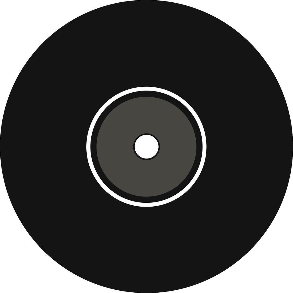 Line art illustration of a vinyl lp record representing classic music nostalgia drawn in a minimalist continuous style perfect for retro art and music merchandise vector