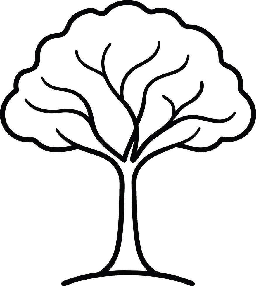 Minimalist tree in continuous line art style representing organic growth simplicity nature inspired decor and modern environmental artistic plant illustration vector