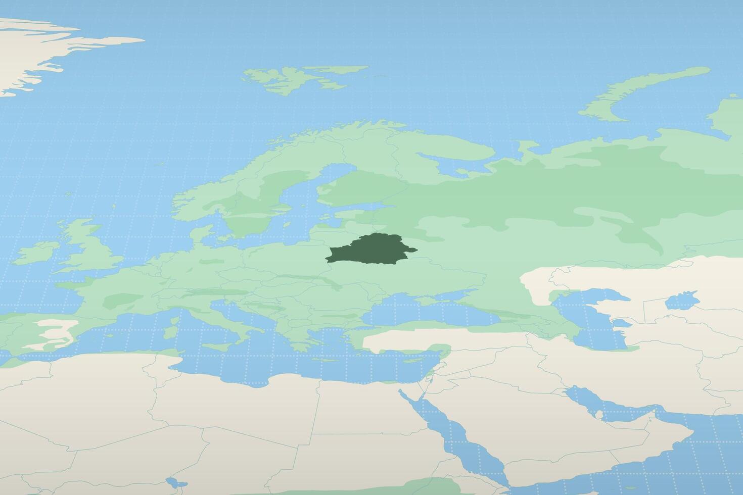 Belarus highlighted on a detailed map, geographic location of Belarus. vector