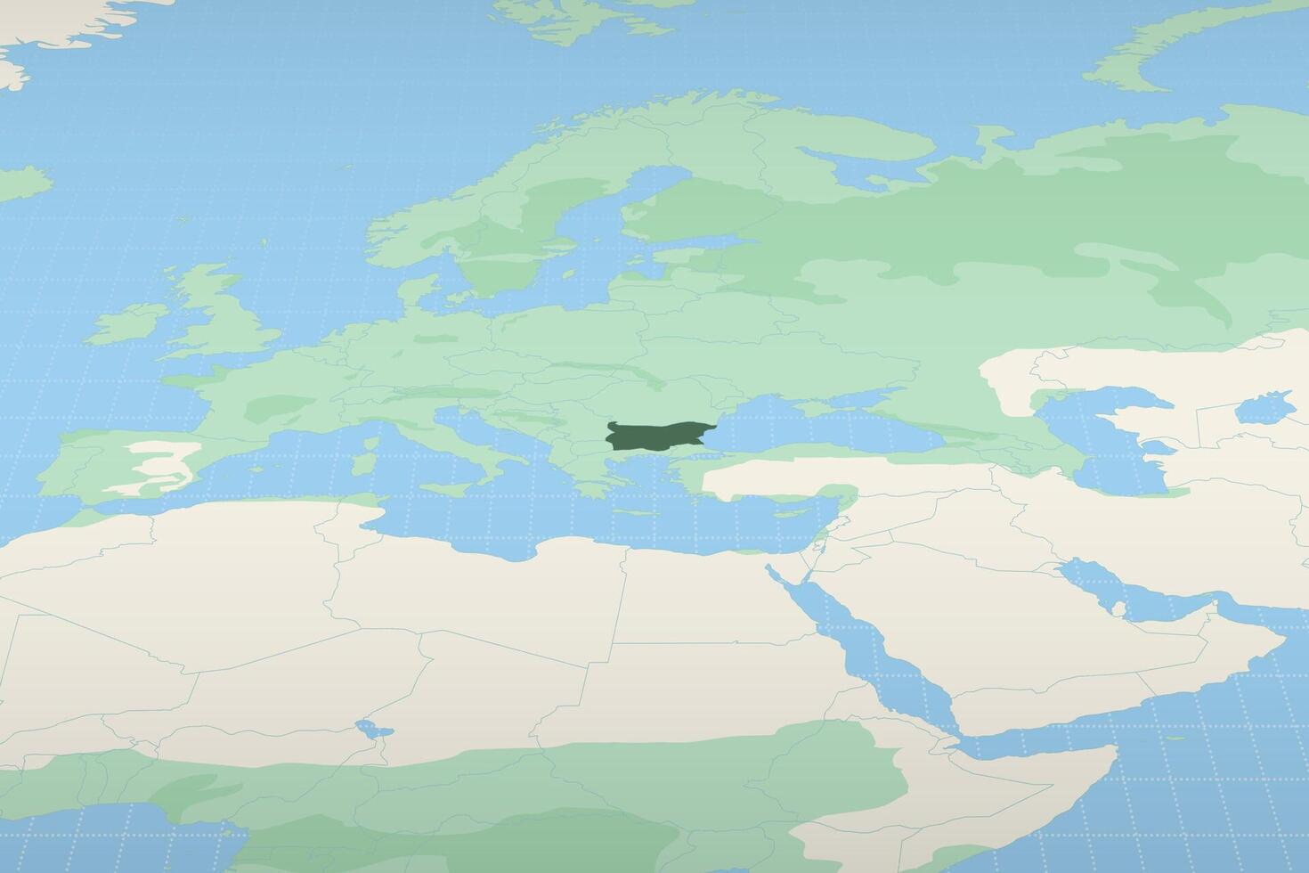 Bulgaria highlighted on a detailed map, geographic location of Bulgaria. vector