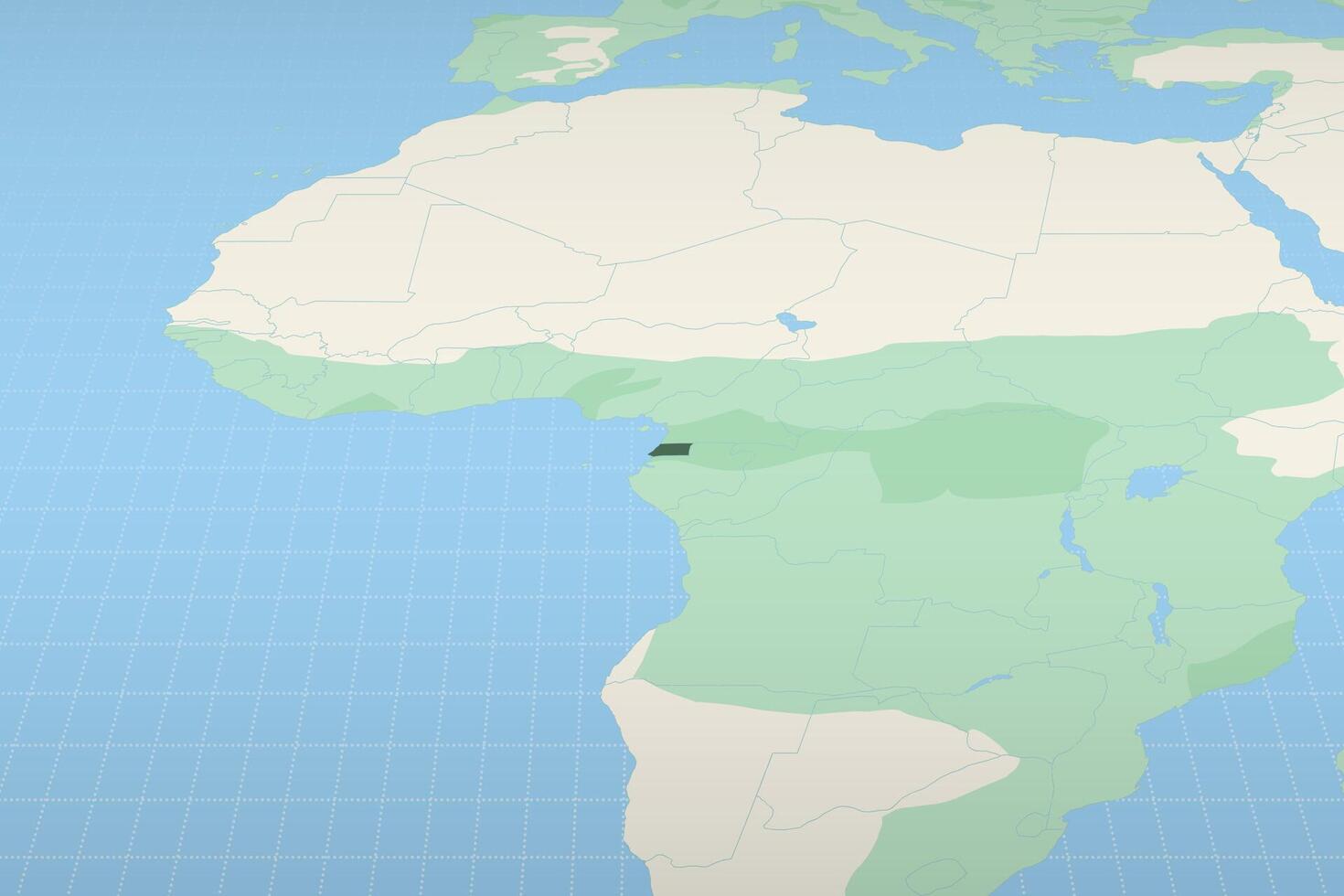 Equatorial Guinea highlighted on a detailed map, geographic location of Equatorial Guinea. vector