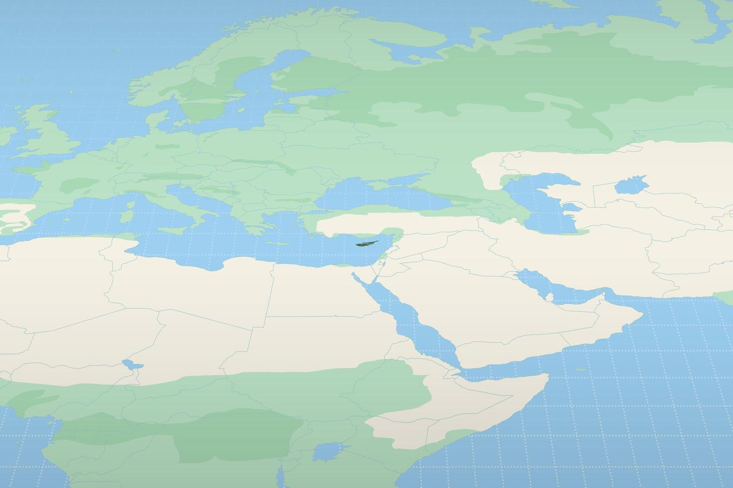 Cyprus highlighted on a detailed map, geographic location of Cyprus. vector