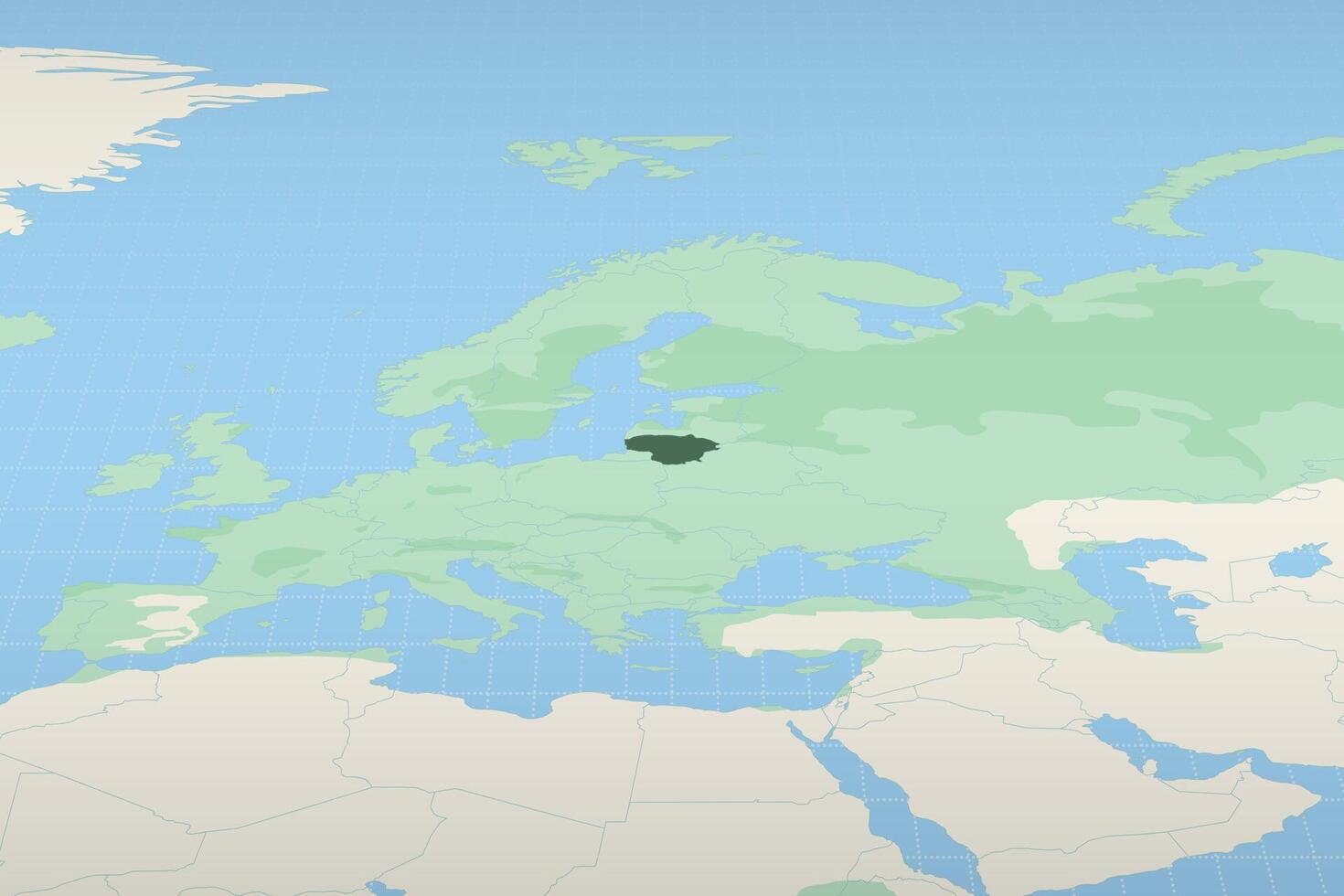 Lithuania highlighted on a detailed map, geographic location of Lithuania. vector