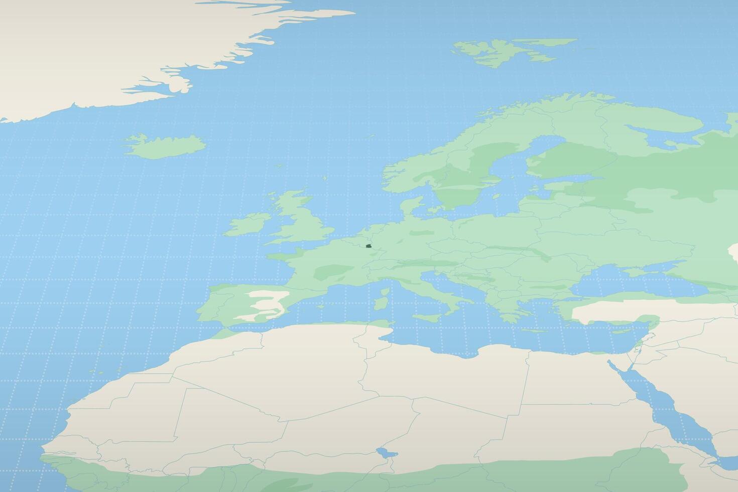 Luxembourg highlighted on a detailed map, geographic location of Luxembourg. vector