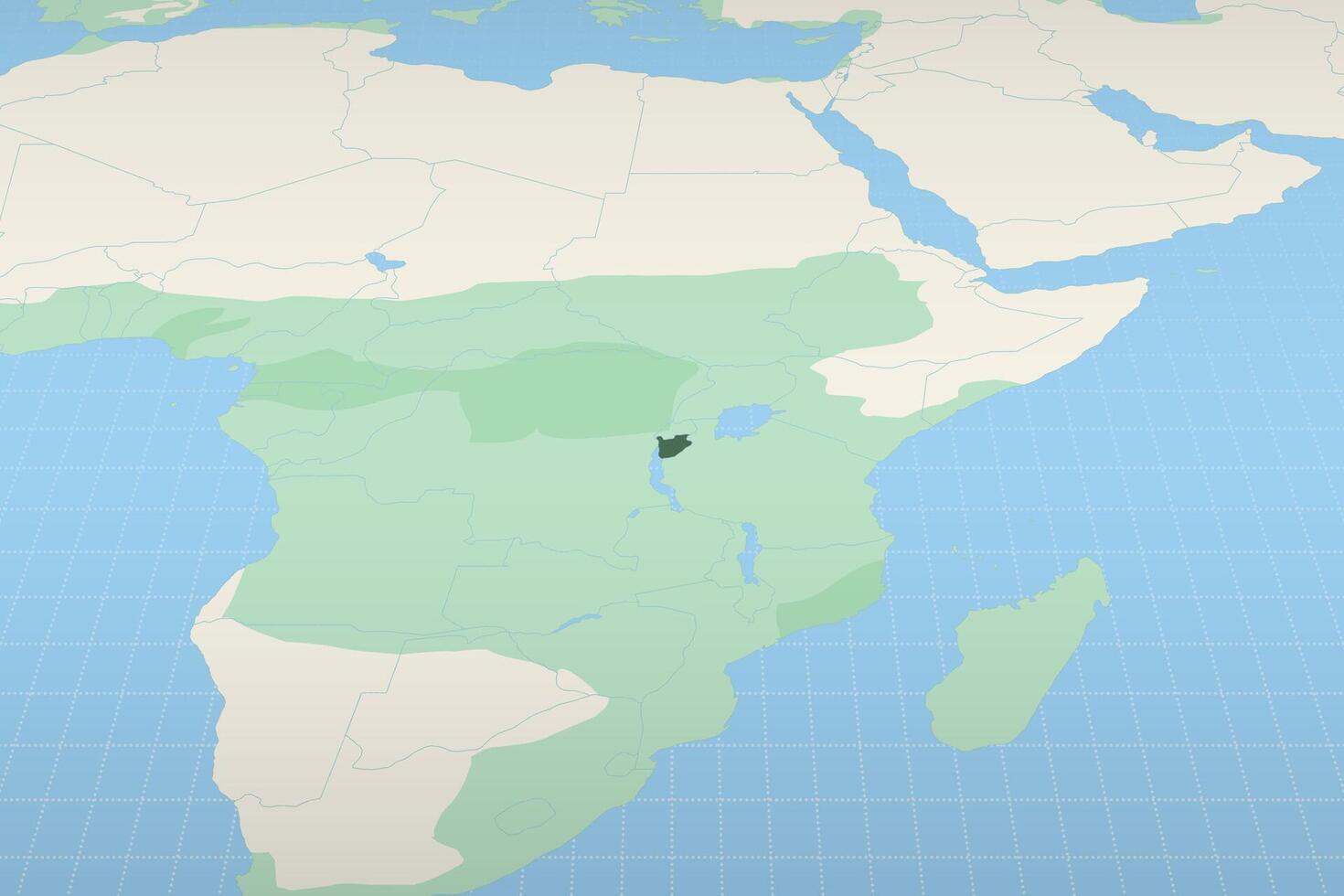 Burundi highlighted on a detailed map, geographic location of Burundi. vector