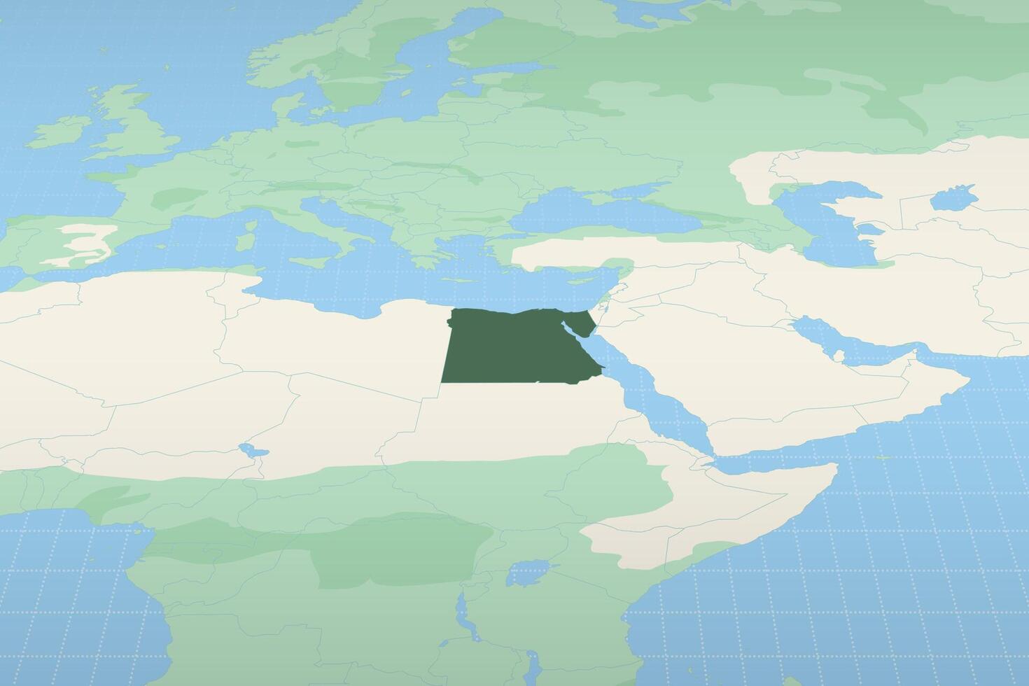 Egypt highlighted on a detailed map, geographic location of Egypt. vector