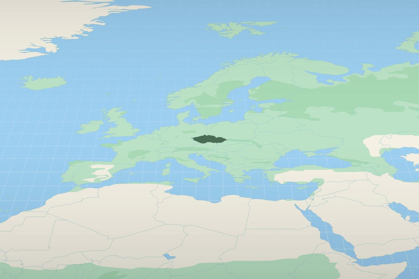 Czech Republic highlighted on a detailed map, geographic location of Czech Republic. vector